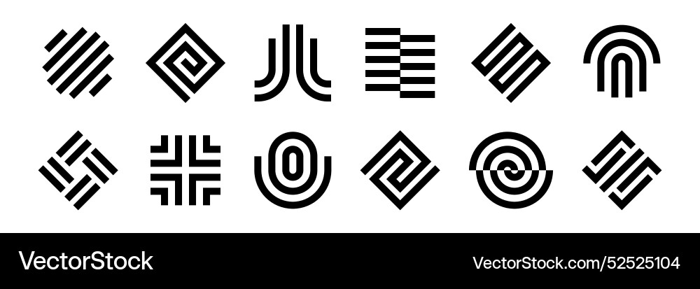 Line shape logo abstract linear shapes Line shape logo abstract linear shapes vector image