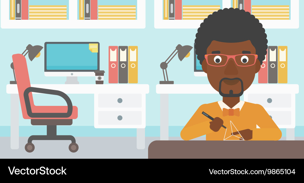 Man using three d pen vector image