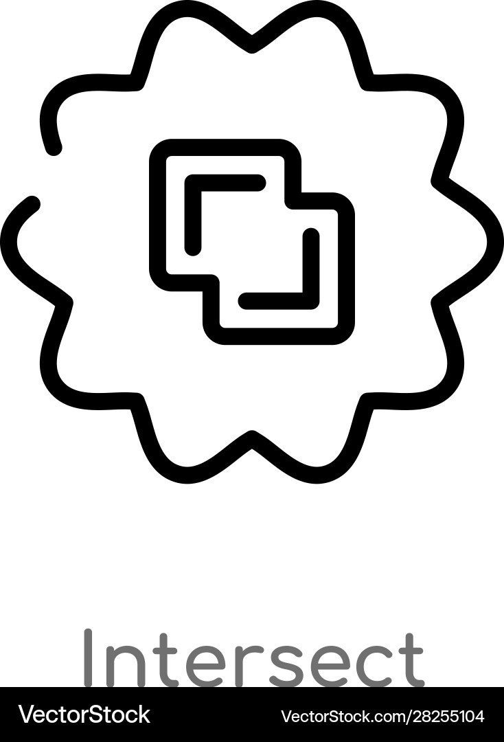 Outline intersect icon isolated black simple line vector image