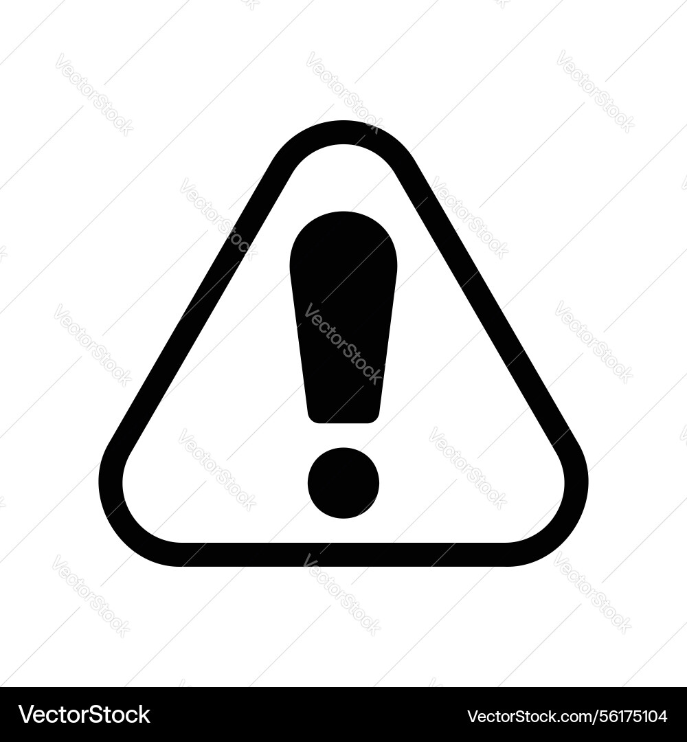 Outlined triangular warning sign with exclamation vector image