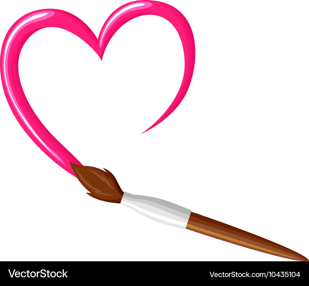 Paintbrush heart Royalty Free Vector Image VectorStock