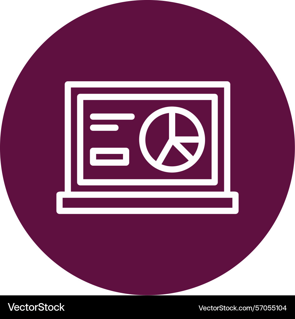 Pie chart line circle style icon design vector image