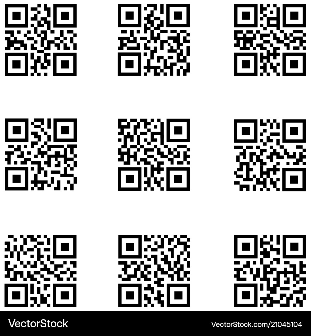 Qr code icon set vector image