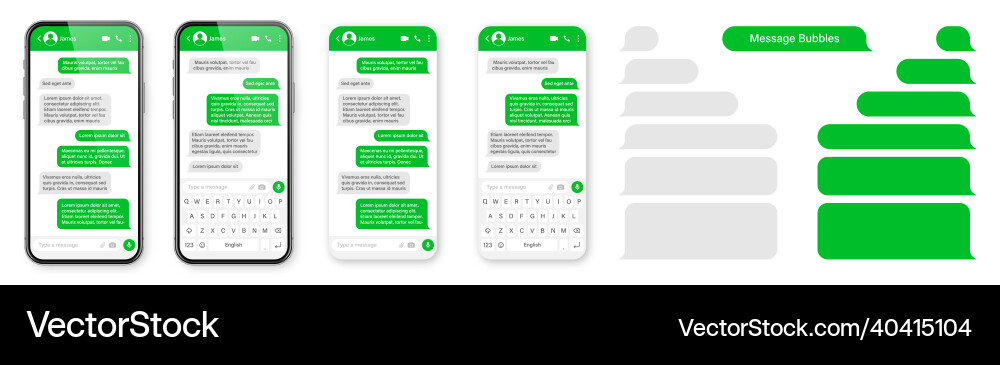 Realistic smartphone with messaging app blank sms Realistic smartphone with messaging app blank sms vector image