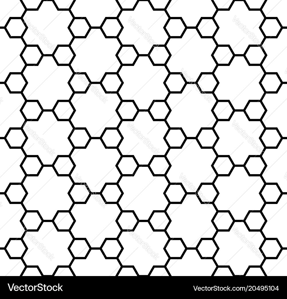 Seamless simple geometric pattern hexagonal stars vector image
