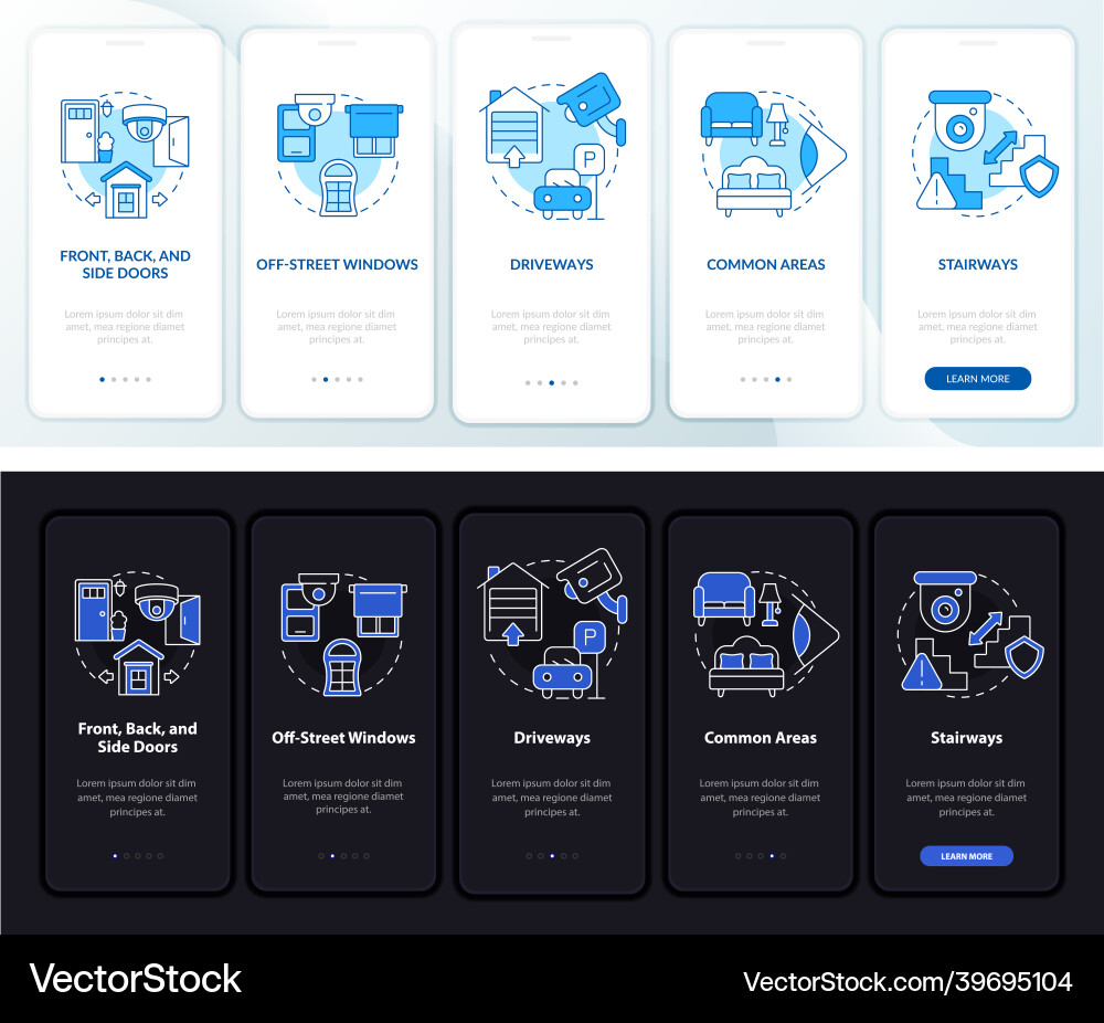 Security camera system installing onboarding Vector Image