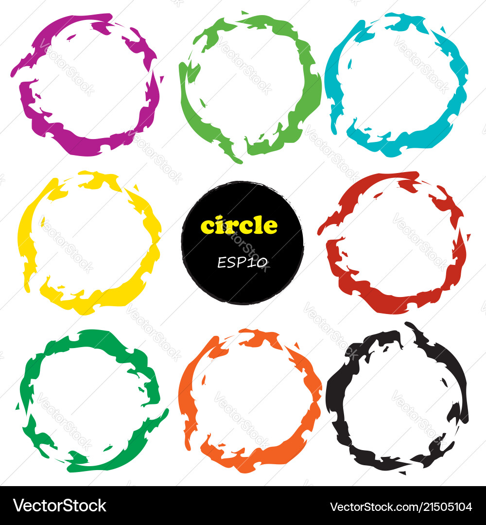 Set of 9 circles design elements Set of 9 circles design elements vector image