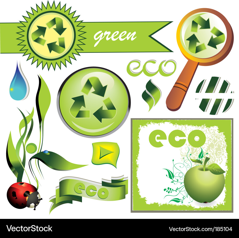 Set of eco elements Vector Image