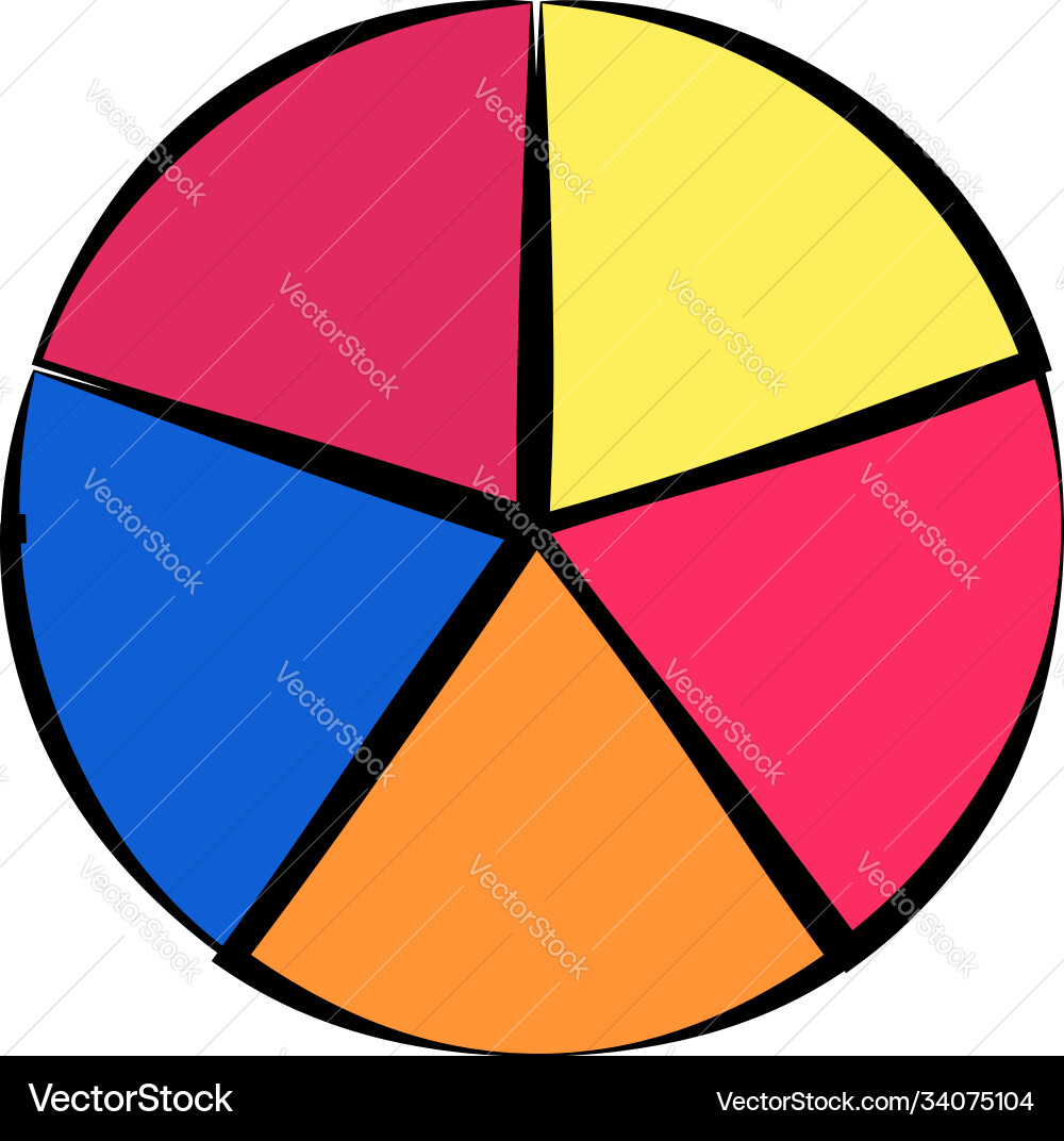 Simple pie chart-graph and diagram circle Vector Image