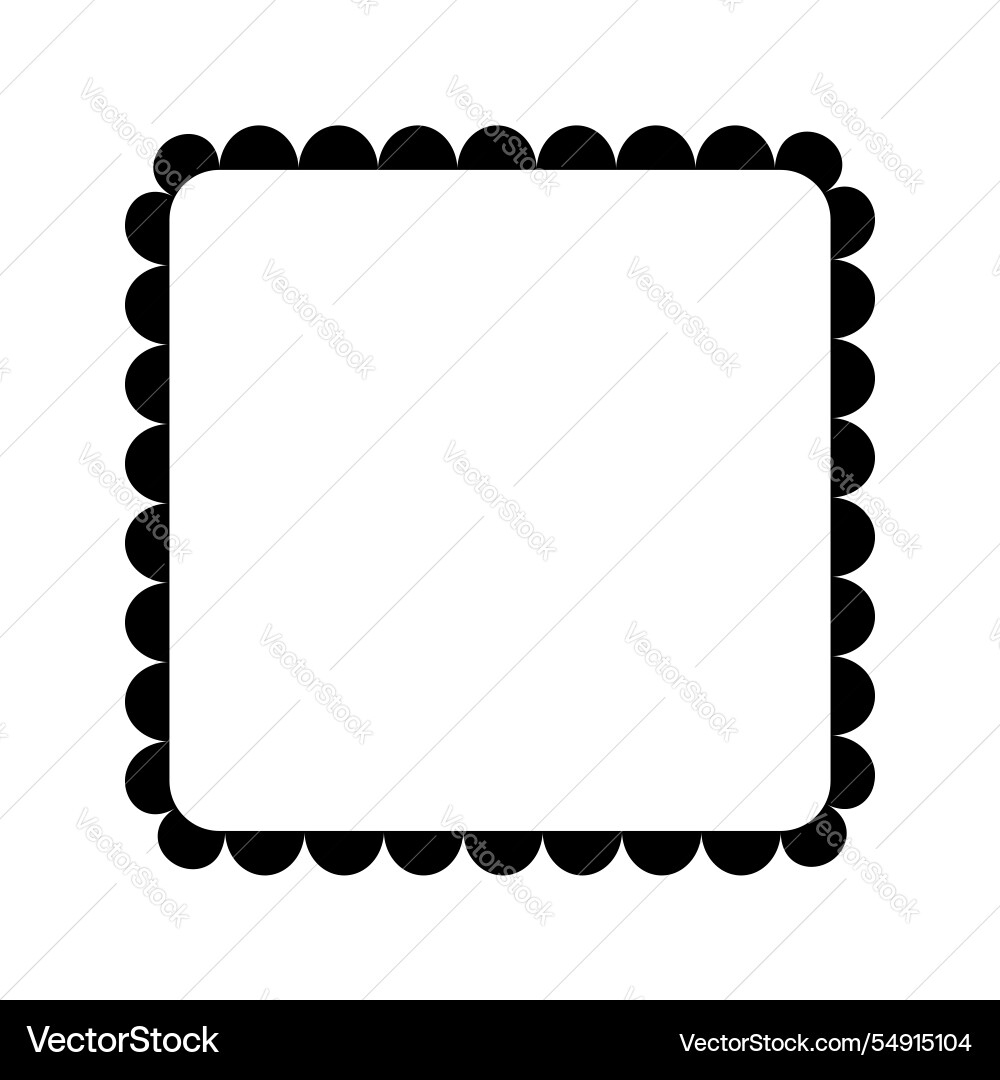 Square frame with scallop edges vignette vector image