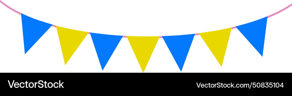 Streamer flag pennants blue yellow design Streamer flag pennants blue yellow design vector image