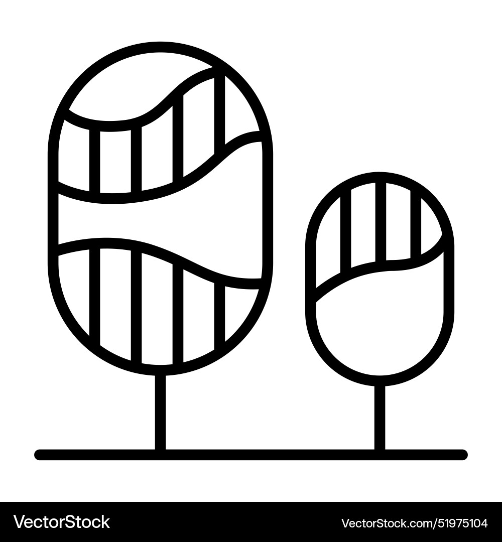 Tree icon in thin line style graphic design vector image