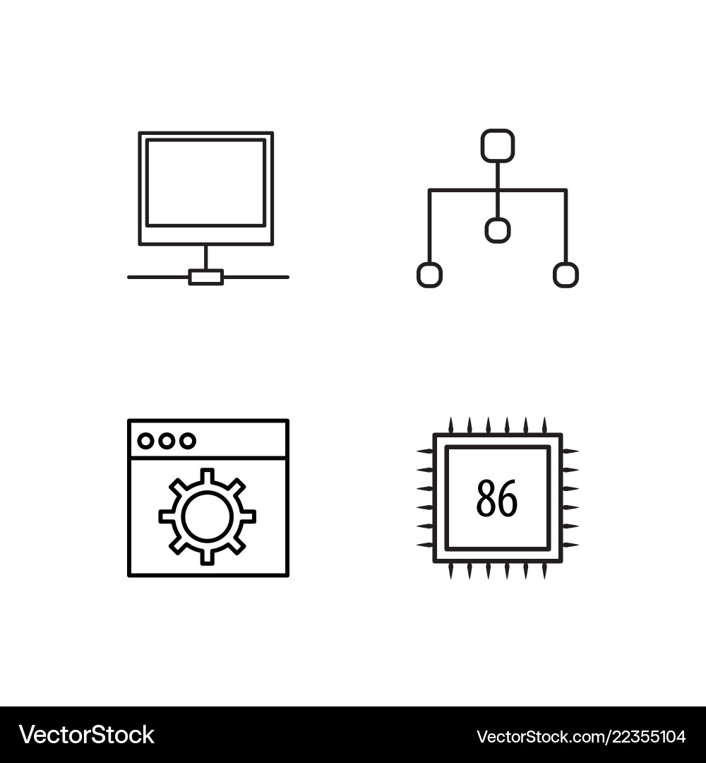 Web simple outlined icons set Web simple outlined icons set vector image
