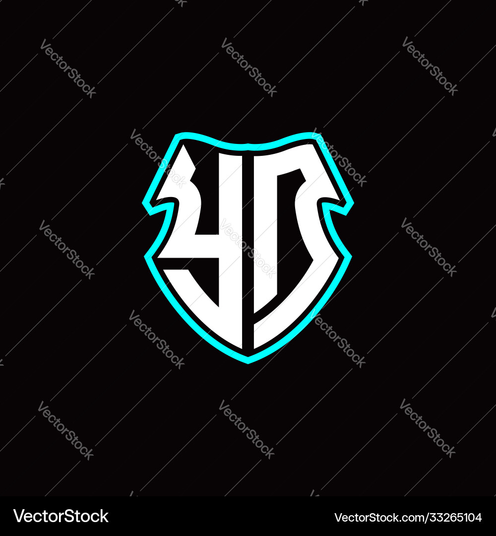 Yd initial logo design with a shield shape Yd initial logo design with a shield shape vector image