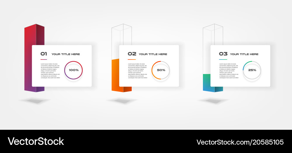 3d blocks infographics step by element vector image