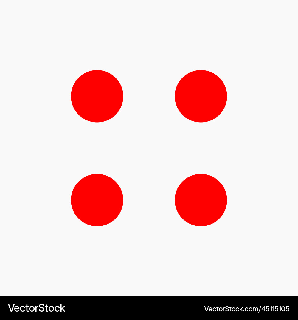 4 red dots with making square icon 4 red dots with making square icon Vector Image