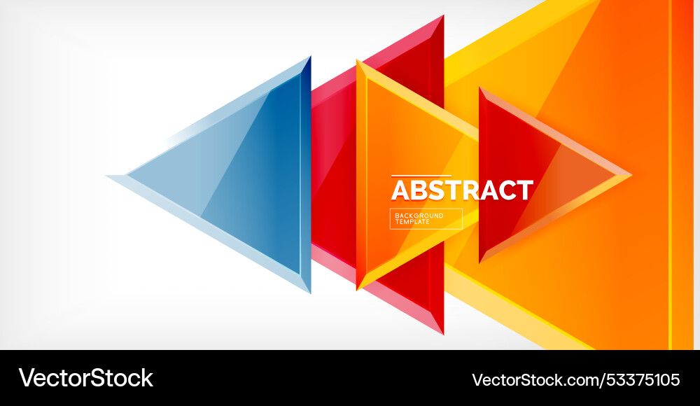 Abstract background - colorful triangles with 3d Vector Image