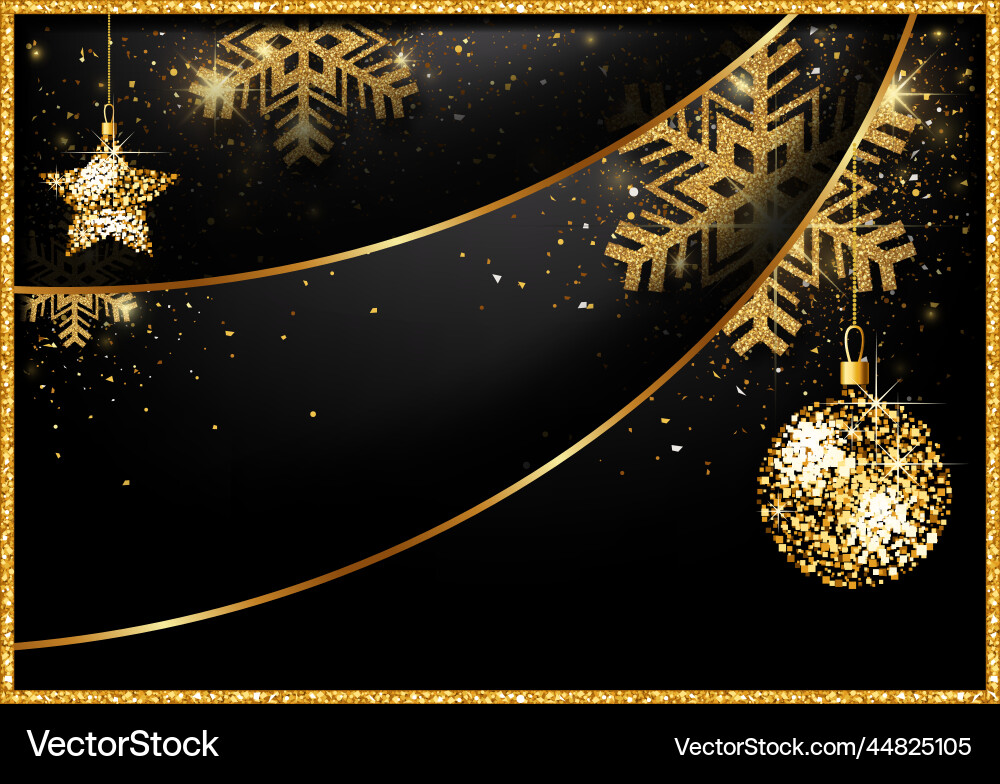 Abstract black-gold christmas motif