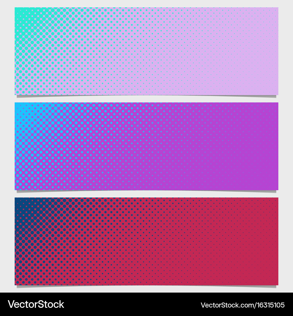 Abstract halftone dot pattern horizontal banner Vector Image