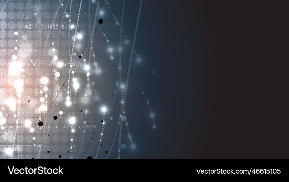 Abstract technology particle virtual molecule vector image