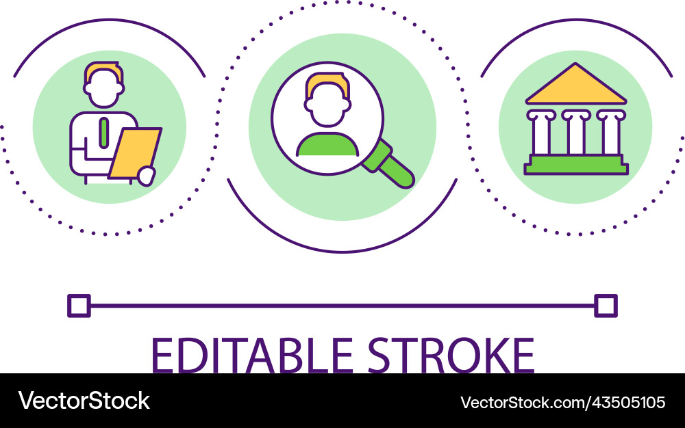 Client screening in banking loop concept icon Client screening in banking loop concept icon vector image