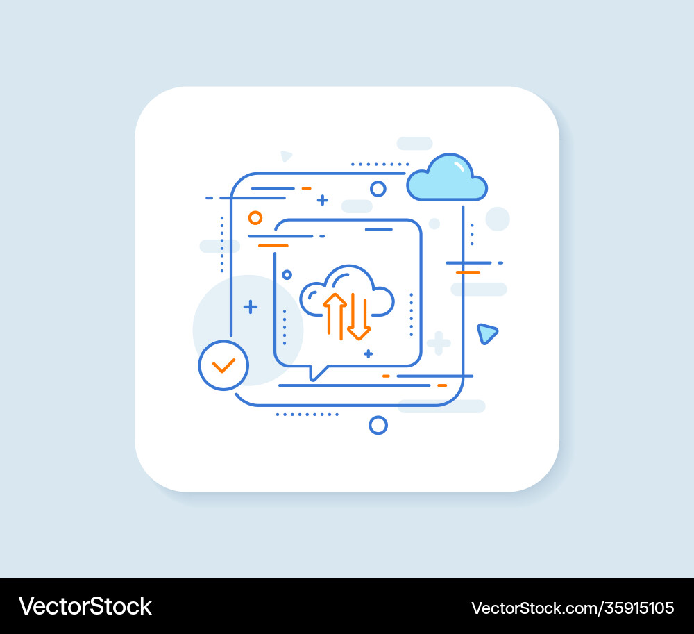 Cloud Computing Sync-Line-Icon Internet-Daten Vektorbild
