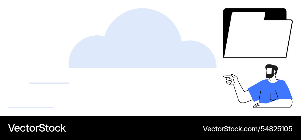 Cloud storage concept with file folder Cloud storage concept with file folder vector image