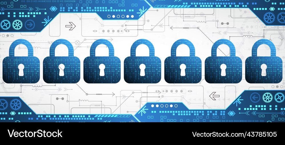 Digital security technology concept for business Vector Image