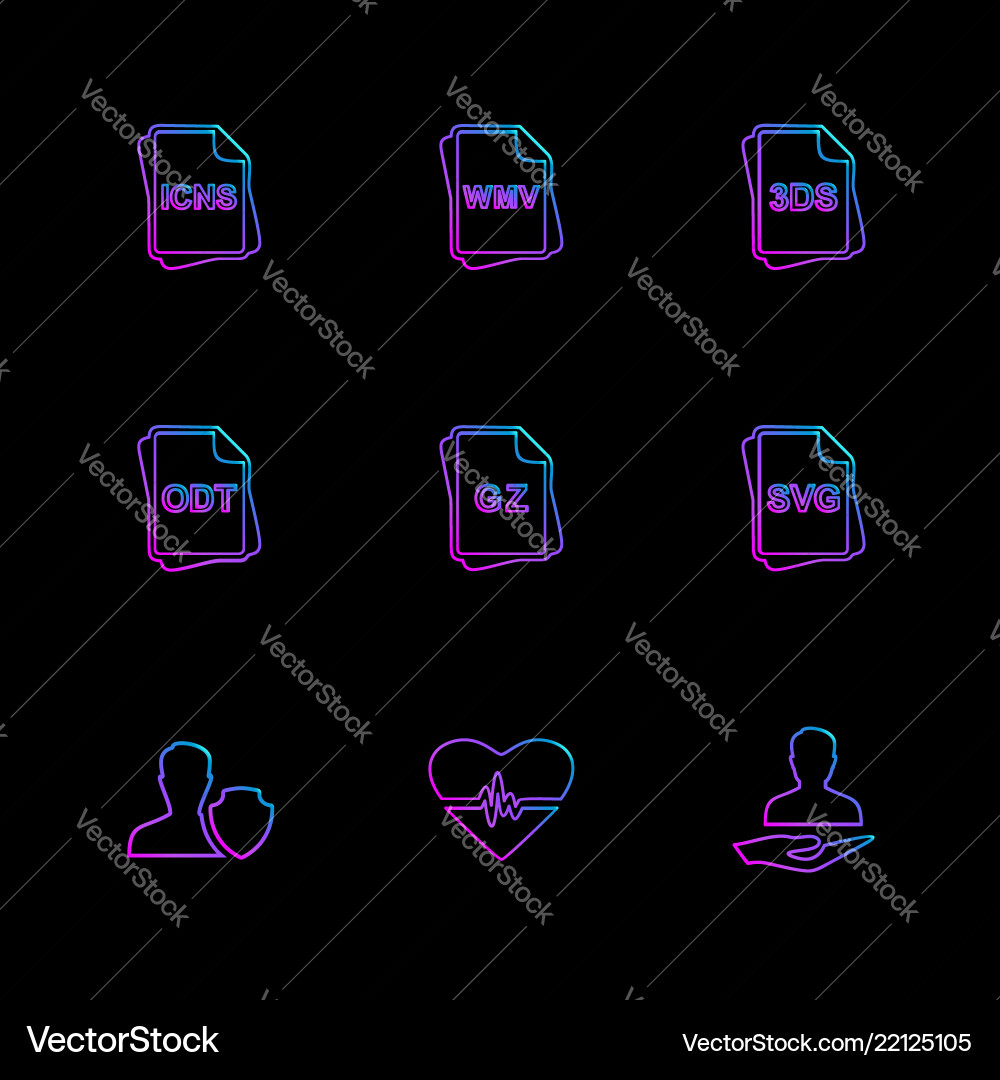 File type files documents eps icons set vector image