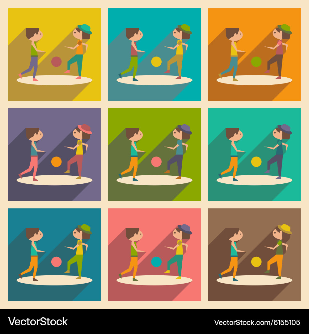 Flat with shadow concept and mobile application vector image