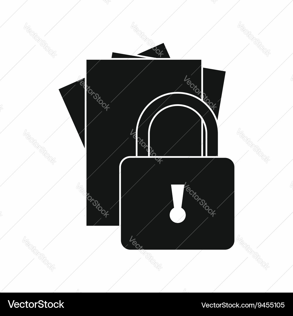 Folders with padlock icon simple style Vector Image