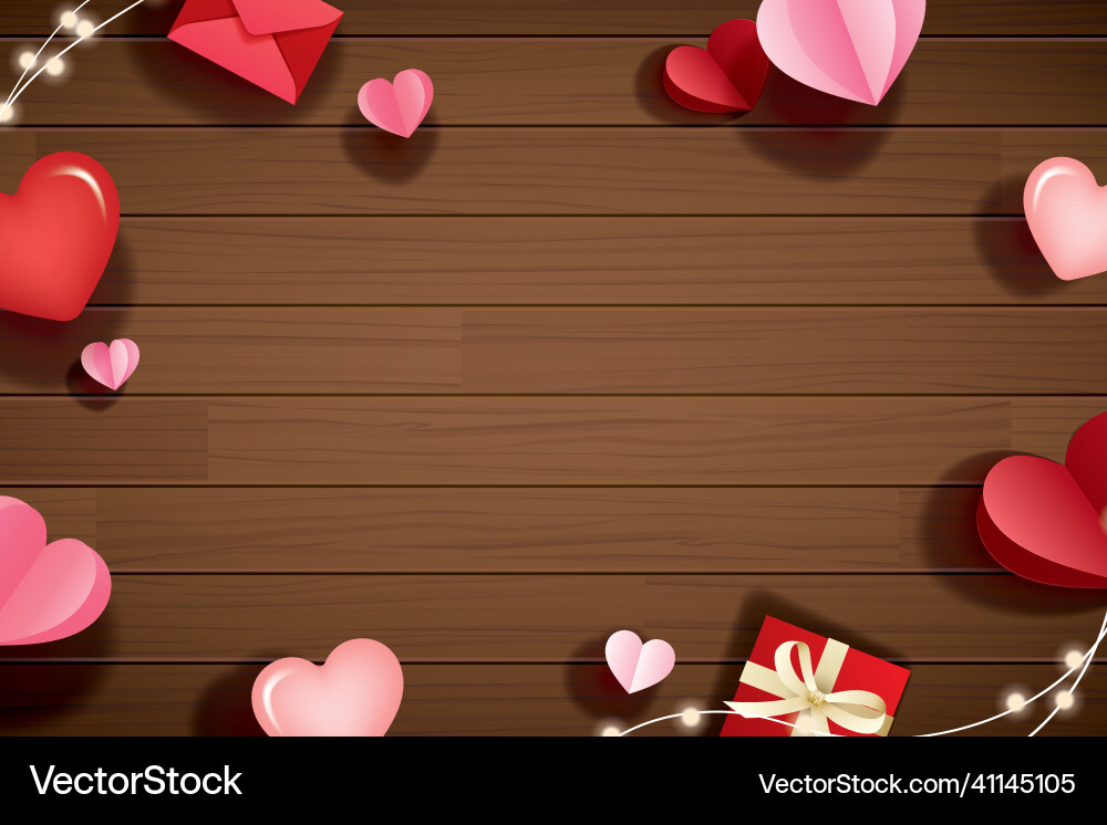 Happy Valentinstag mit Papierherzen und Kopie Happy Valentinstag mit Papierherzen und Kopie vektorbild