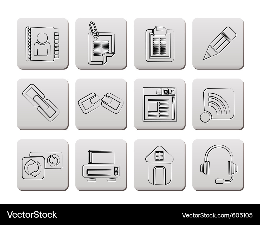 Internet and website icons vector image