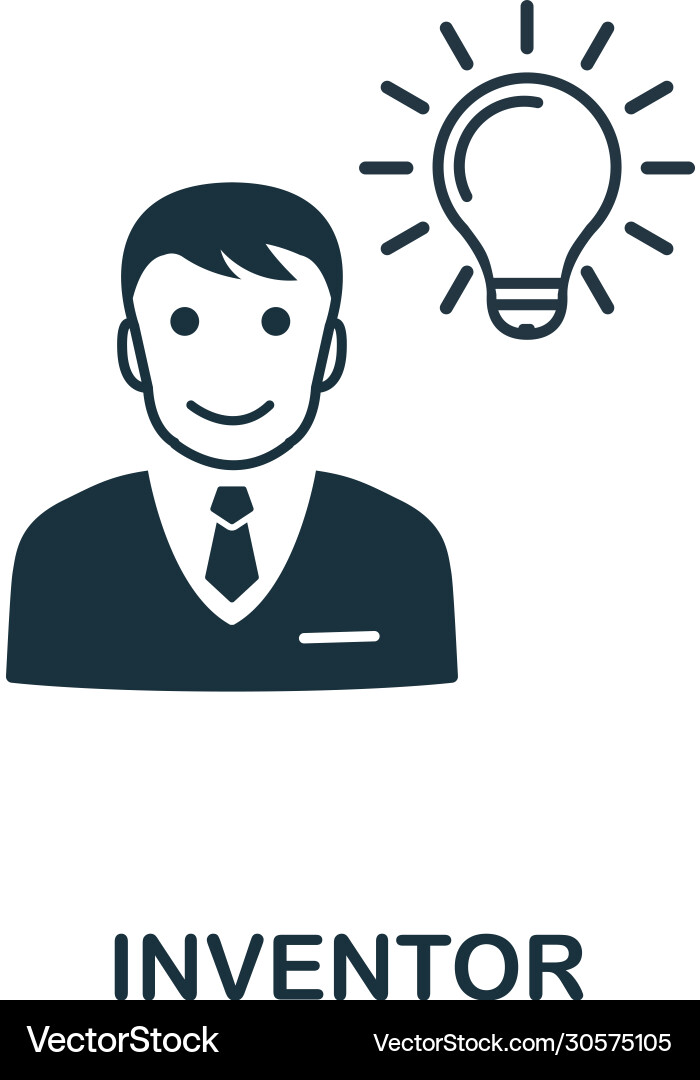 Inventor icon simple element from intellectual vector image
