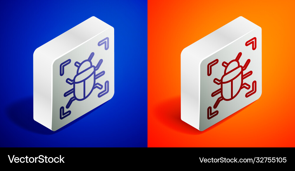 Isometric line system bug concept icon isolated Isometric line system bug concept icon isolated vector image