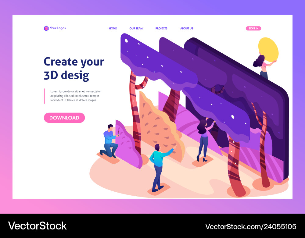 Isometric program for creating 3d Isometric program for creating 3d Vector Image