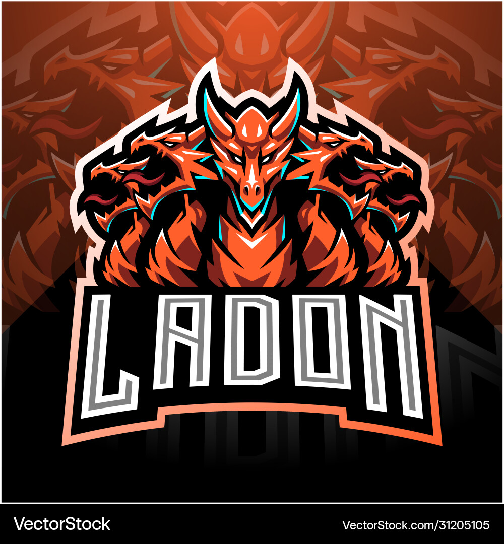 Ladon esport mascot logo design vector image