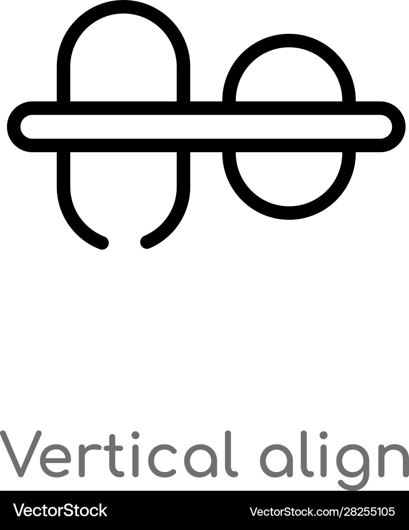 Outline vertical align icon isolated black simple Vector Image