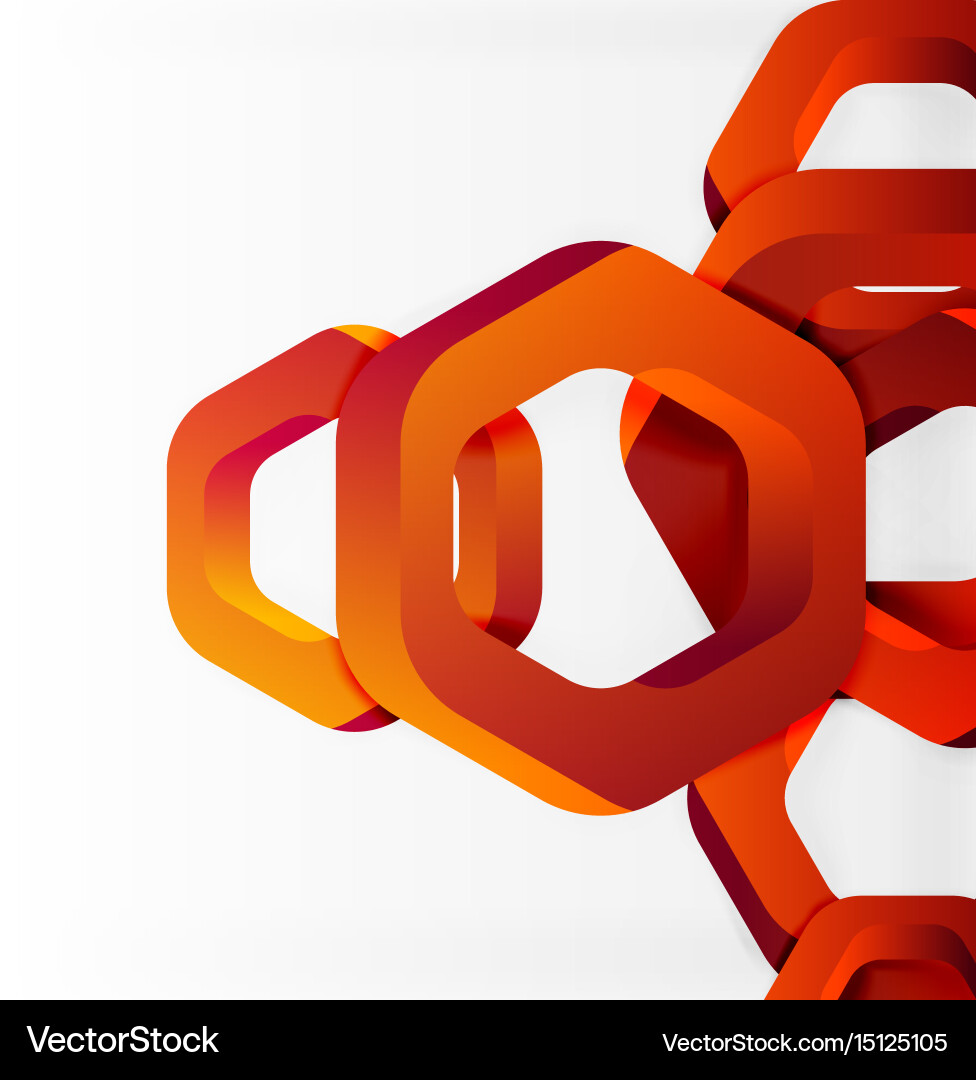 Overlapping hexagons design background vector image