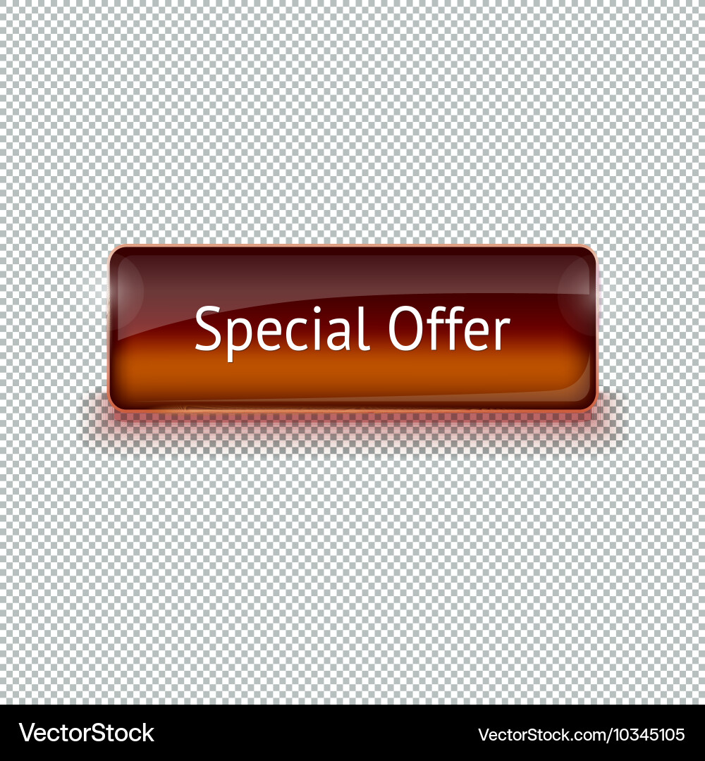 Realistic glass button for web interface vector image