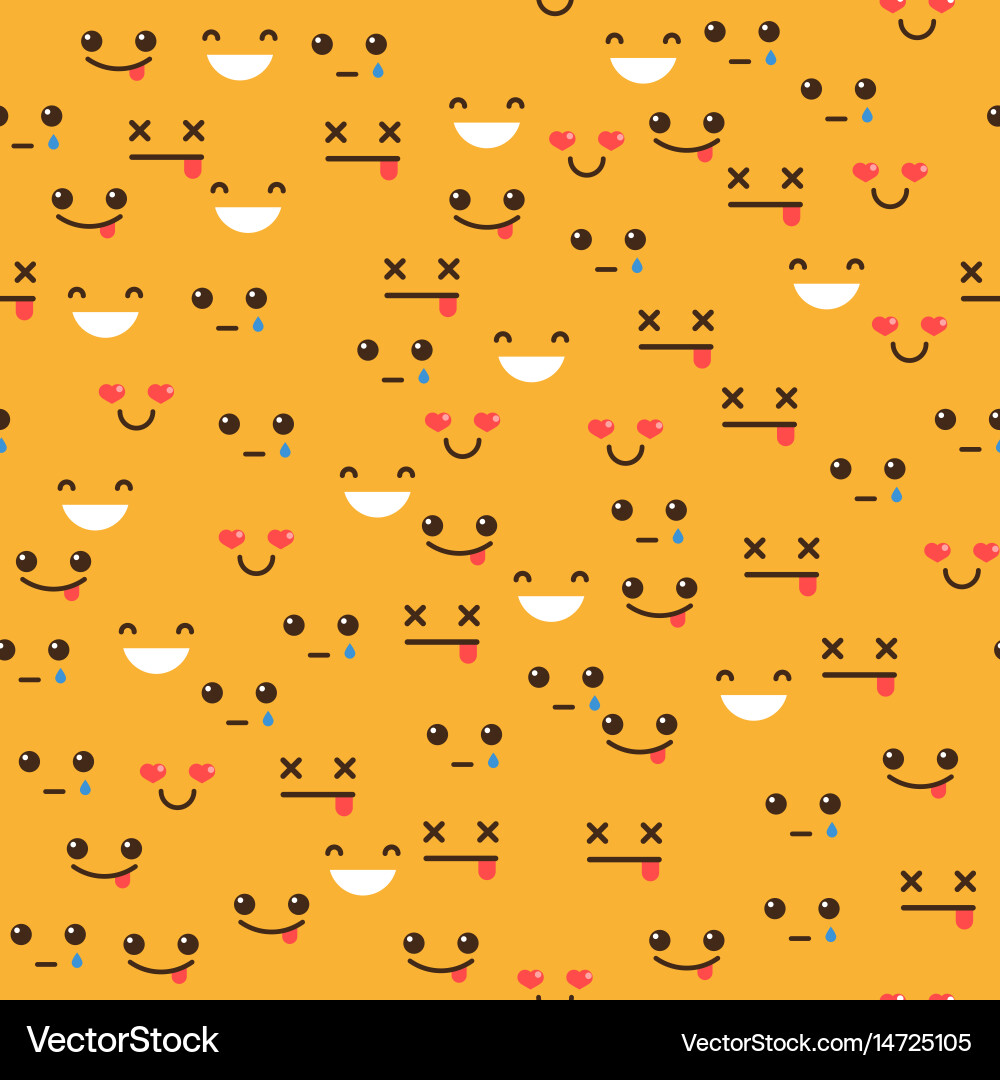 Seamless pattern with emotions vector image