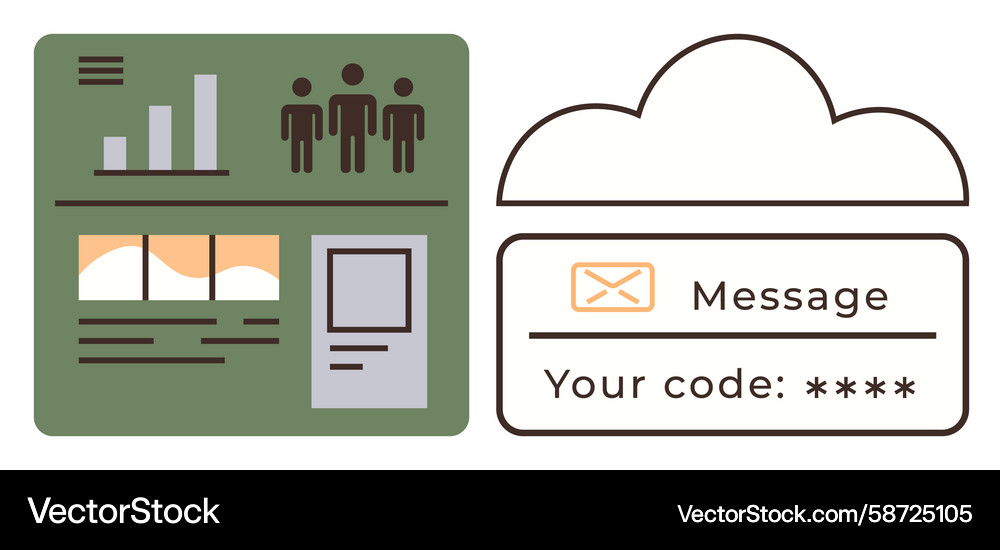 Secure cloud-based dashboard with data analytics Vector Image