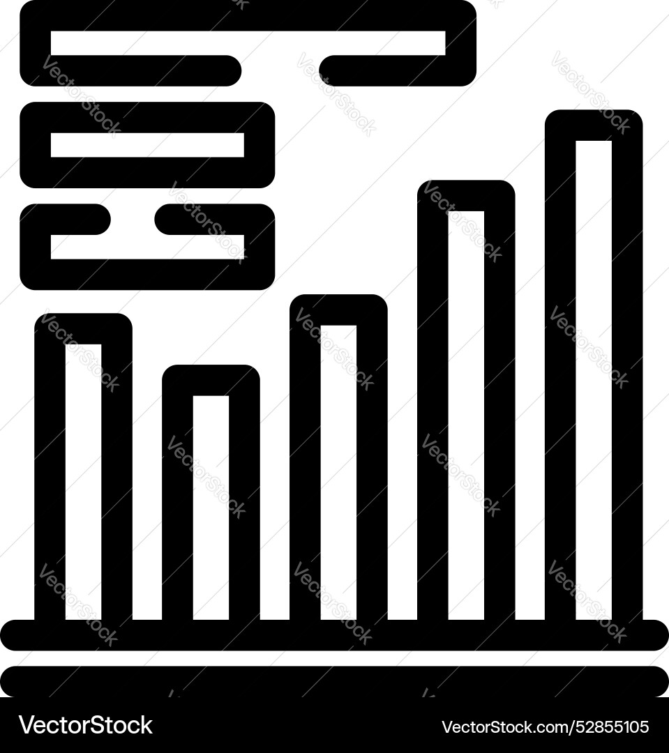 Server data processing increasing showing growth Server data processing increasing showing growth vector image