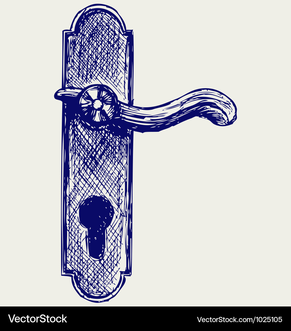 Simple Door Handle Sketch Vector Image