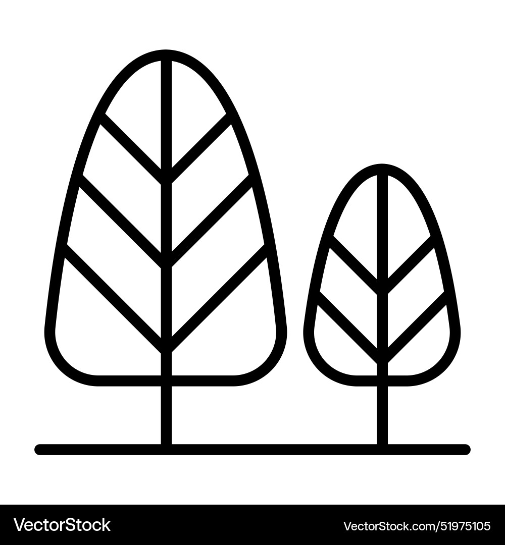 Tree icon in thin line style graphic design vector image