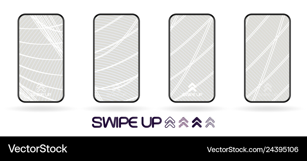 Abstract gray backdrop with swipe up icon Abstract gray backdrop with swipe up icon vector image