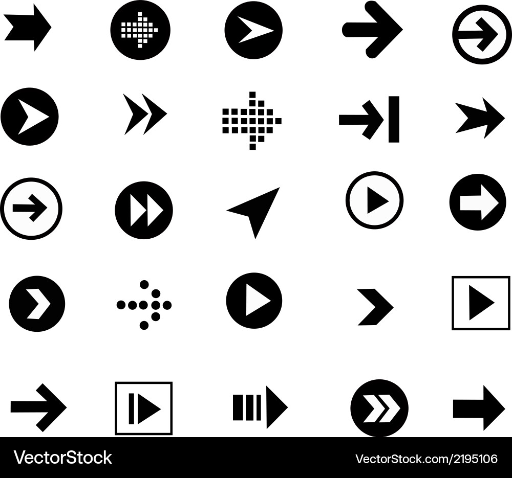 Arrow Icon Set - Navigation & Controls vector image