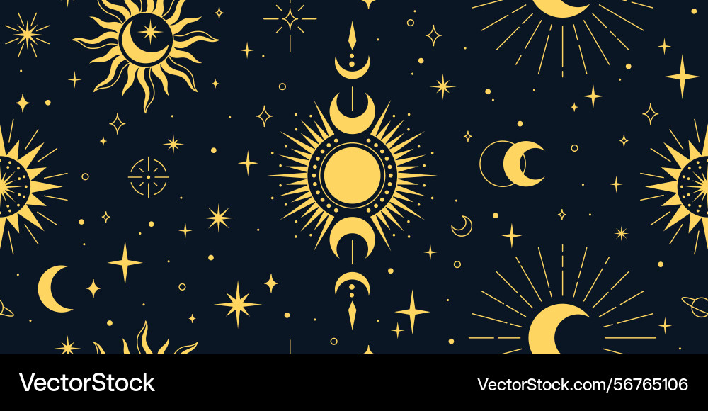 Celestial ornament seamless pattern design Celestial ornament seamless pattern design vector image