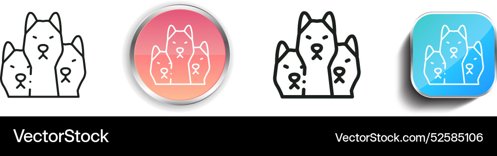Cerberus icon thin linear regular and button vector image