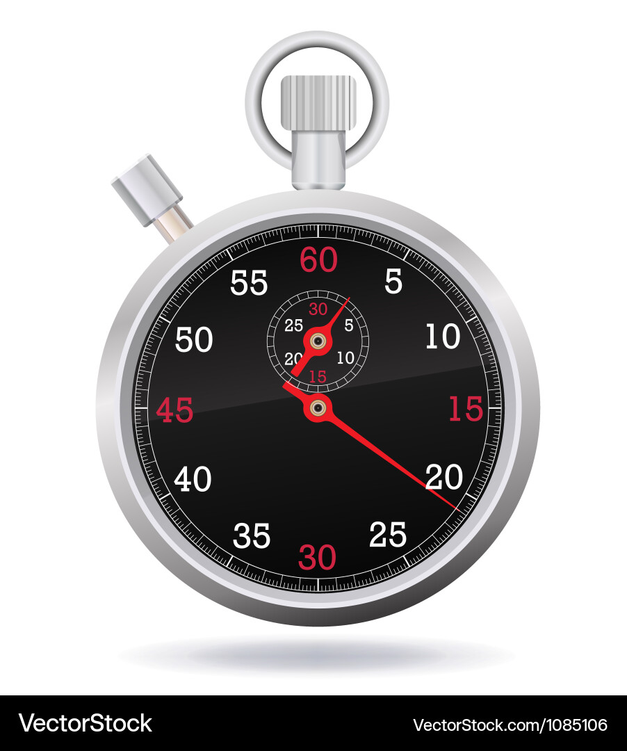Chrome Stopwatch - Retro Timer vector image